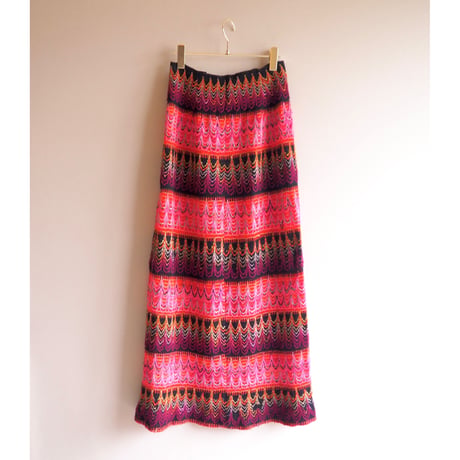 70s embroidered woven maxi skirt