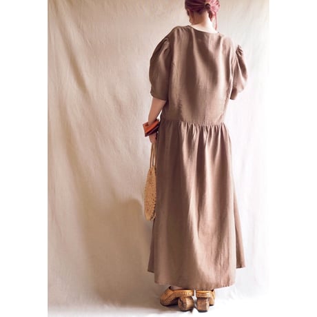 euro vintage brown oversized maxi dress