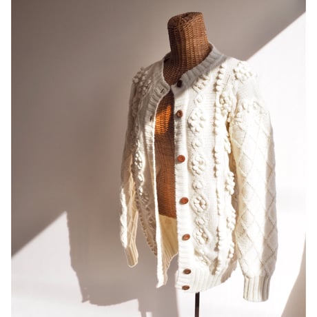 "Ruff Hewn" wool popcorn cable cardigan