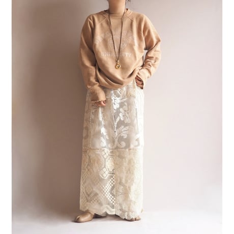 original remake lace patchwork maxi skirt (BE)