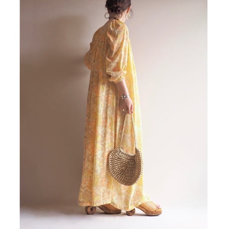 70s〜 floral house maxi dress