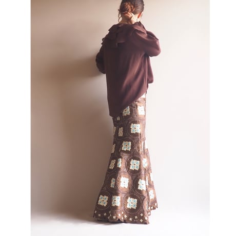 "Armon Originals" ruffle collar sheer blouse