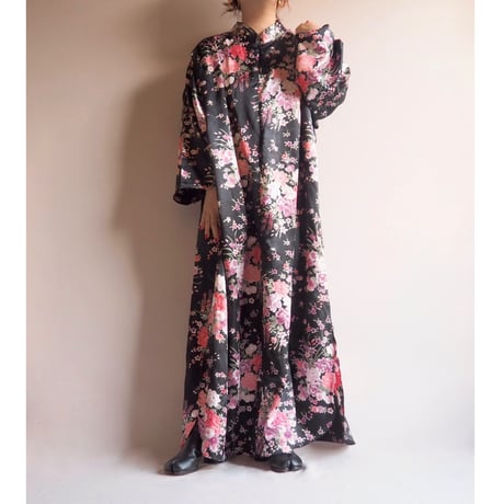 "Anthony Richards" satin floral house maxi dress