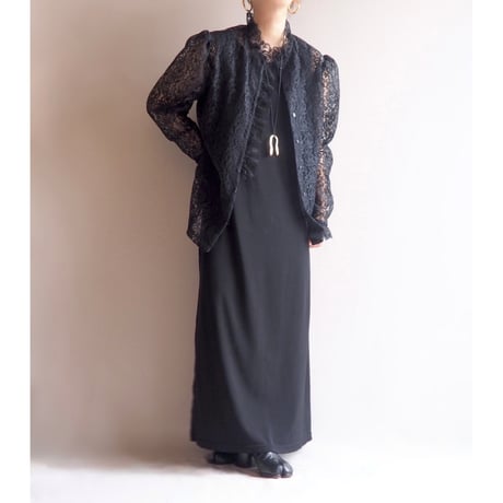 70〜80s ruffle lace blouse