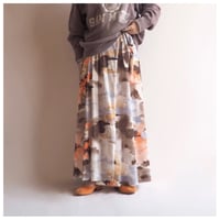 70s "Summit of Boston" landscape wrap maxi skirt