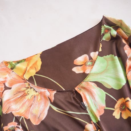 70〜80s "LORRAINE" floral house maxi dress
