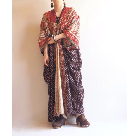 vintage oversized ethnic kaftan maxi dress