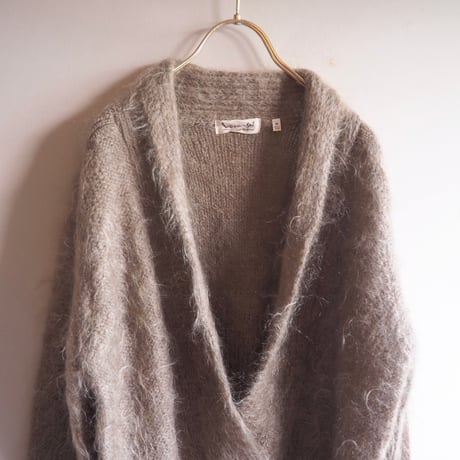 "Varansel" shawl collar fuzzy cardigan