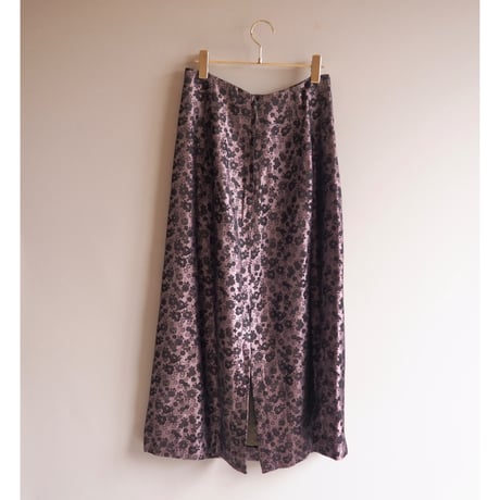 vintage floral brocade maxi skirt