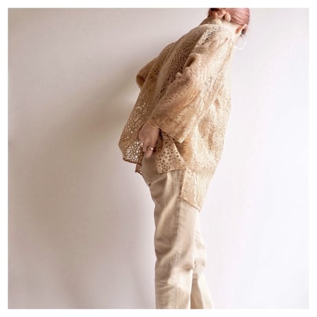 "White Stag" abstract sheer blouse