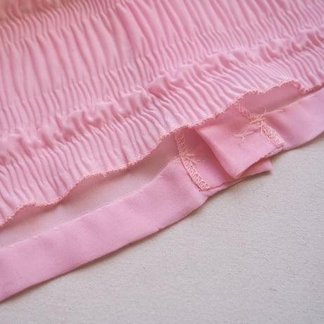 60s "TREVIRA" pleated sleeveless sheer blouse