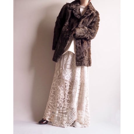 vintage brown lamb fur jacket