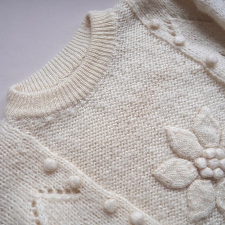 vintage floral popcorn sweater