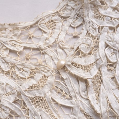 antique battenberg lace collar