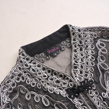 90s code embroidered sheer jacket