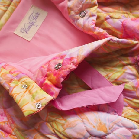 60〜70s "Vanity Fair" floral quilted robe