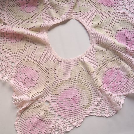 30s floral crochet cape collar