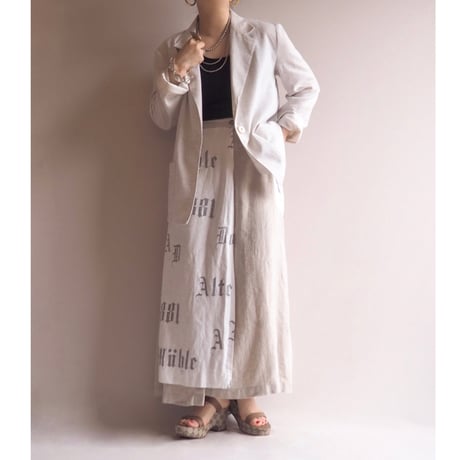 "SIEBENSTEIN" linen design wrap maxi skirt