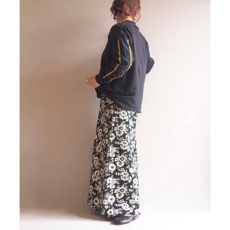 70s floral tapestry maxi skirt