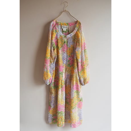 70s "Jamison" floral sheer midi dress