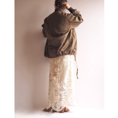 original remake lace patchwork maxi skirt 【D】