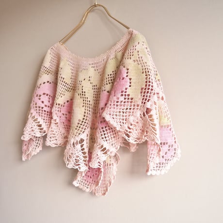 30s floral crochet cape collar
