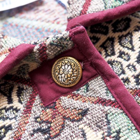"BLAIR" floral pattern tapestry jacket