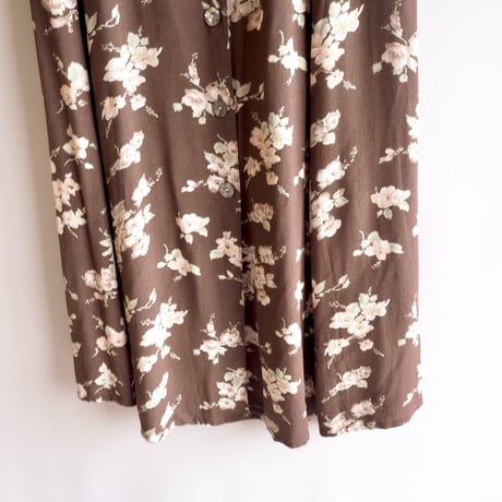 80s viscose floral maxi skirt