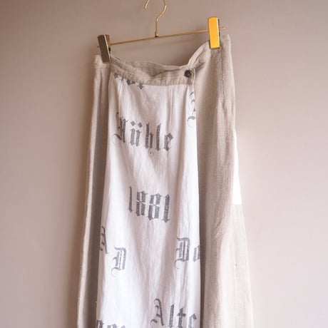"SIEBENSTEIN" linen design wrap maxi skirt