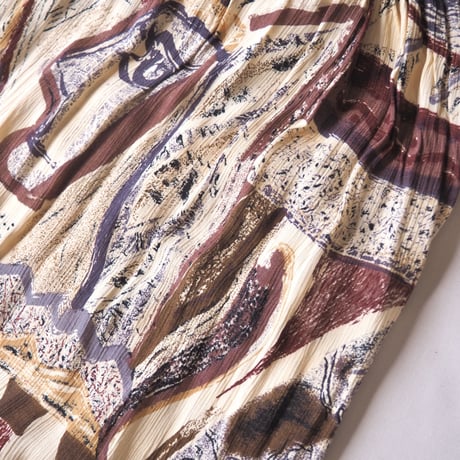 vintage abstract print s/s maxi dress