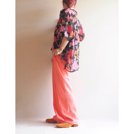 90s floral sheer blouse & tops set