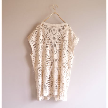 vintage floral crochet vest