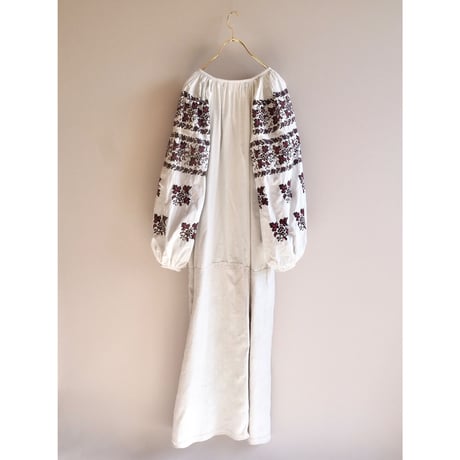 vintage ukrainian embroidered maxi dress