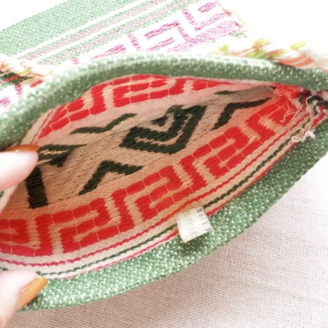 90s Greece fringe rug bag