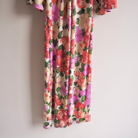 70s flare sleeve floral maxi dress