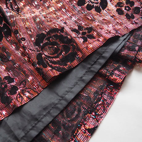 vintage metallic floral skirt