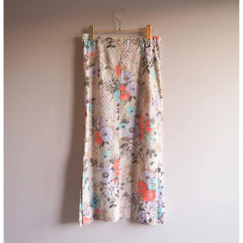 maskirtvintage floral metallic skirt
