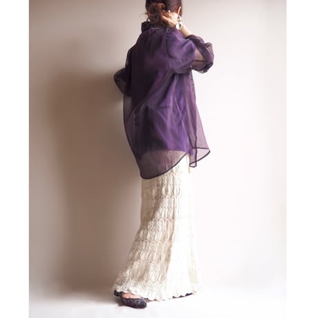 "LIMITED" oversized sheer blouse (PU)