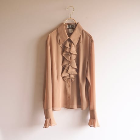 "FORENZA" ruffle sheer blouse