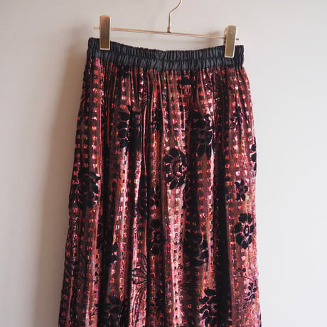 vintage metallic floral skirt