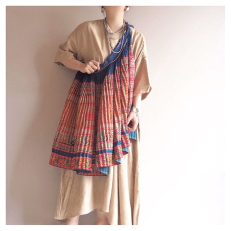 80s hmong embroidered wrap skirt