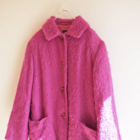 vintage wool mohair magenta coat