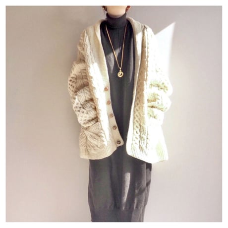 made in Ireland oversized aran knit cardigan