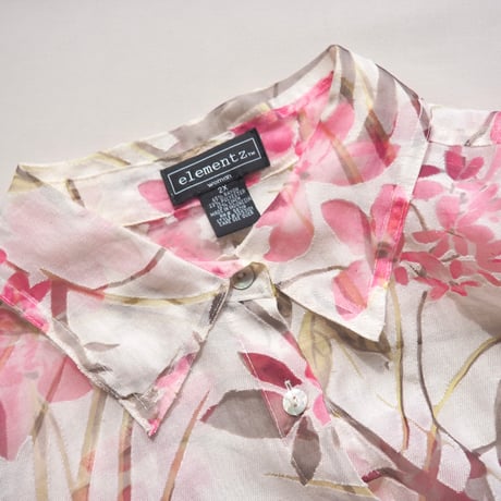 "elementz" oversized sheer floral blouse