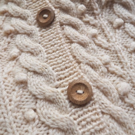 "LINTEX" popcorn oversized cardigan