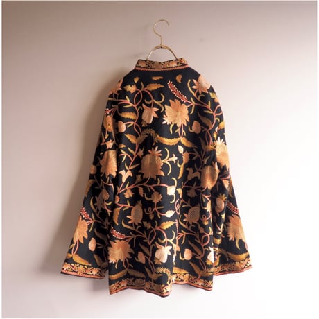 vintage floral embroidered kashmir jacket