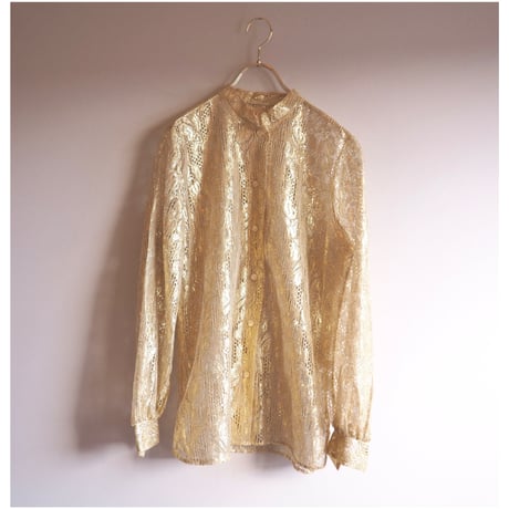 80s〜 gold lace blouse