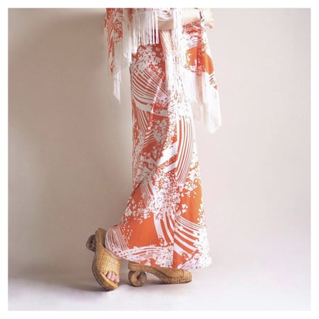 70s floral cape sleeveless maxi dress