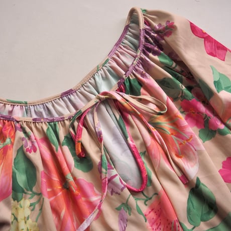 70s〜 floral house maxi dress