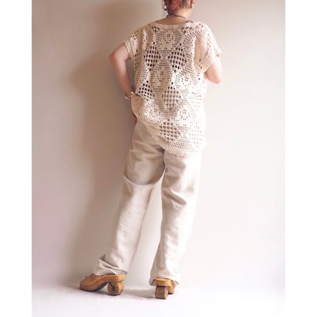 vintage floral crochet vest